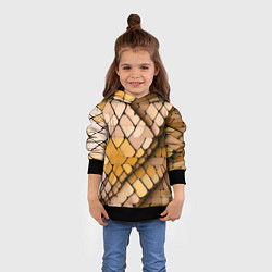 Толстовка-худи детская Жёлтые рельефные плитки, цвет: 3D-черный — фото 2