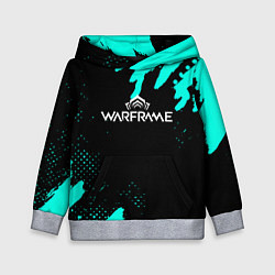 Толстовка-худи детская Warframe краски голубые, цвет: 3D-меланж