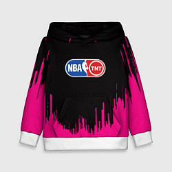 Толстовка-худи детская NBA розовые краски, цвет: 3D-белый