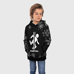 Толстовка-худи детская Снежный Portal, цвет: 3D-черный — фото 2