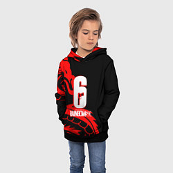 Толстовка-худи детская Rainbow six dragon fire logo, цвет: 3D-черный — фото 2