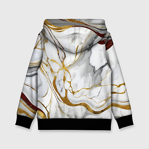 Детская толстовка Жёлто-белый мрамор / 3D-Черный – фото 2
