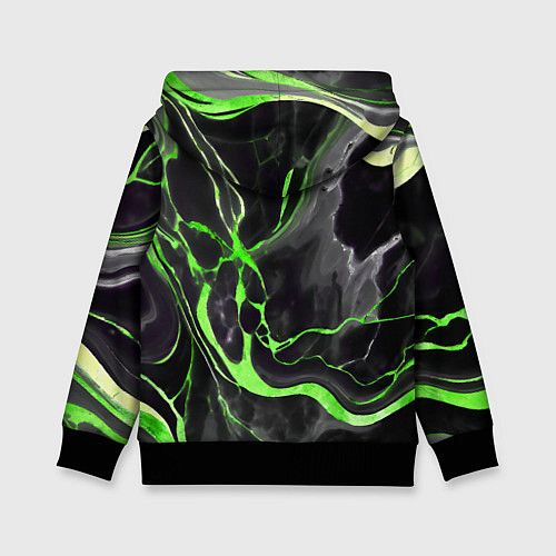 Детская толстовка Зелёно-чёрный мрамор / 3D-Черный – фото 2