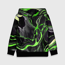 Детская толстовка Зелёно-чёрный мрамор