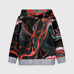 Детская толстовка Красно-чёрный мрамор