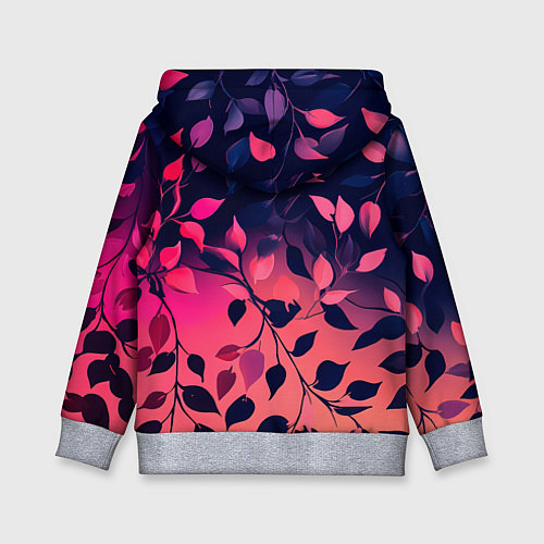Детская толстовка Листья на градиентном фоне -нейросеть / 3D-Меланж – фото 2