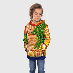 Толстовка-худи детская Суп рамен, цвет: 3D-синий — фото 2