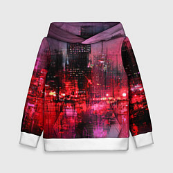Детская толстовка Огни города мастихином - нейросеть
