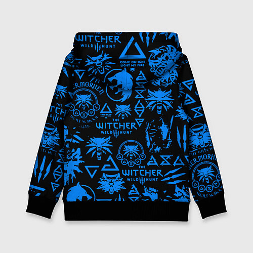 Детская толстовка The Witcher logo pattern / 3D-Черный – фото 2