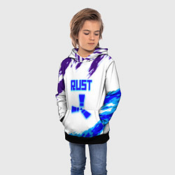 Толстовка-худи детская Rust неоновые краски, цвет: 3D-черный — фото 2