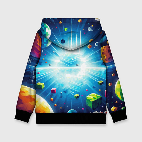 Детская толстовка Minecraft - an astronaut in outer space / 3D-Черный – фото 2