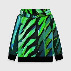Детская толстовка Чёрно-зелёная абстракция