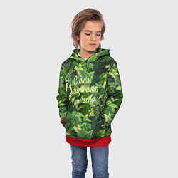 Толстовка-худи детская С Днём защитника Отечества - камуфляж, цвет: 3D-красный — фото 2