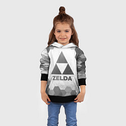 Толстовка-худи детская Zelda - white gradient, цвет: 3D-черный — фото 2