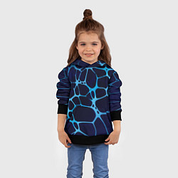 Толстовка-худи детская Aqua - абстракция, цвет: 3D-черный — фото 2