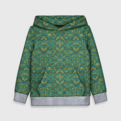 Детская толстовка Зеленый орнамент с желтым