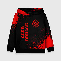 Толстовка-худи детская Club Brugge - red gradient вертикально, цвет: 3D-черный