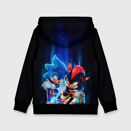Детская толстовка Соник и Шэдоу бегут наперегонки / 3D-Черный – фото 2