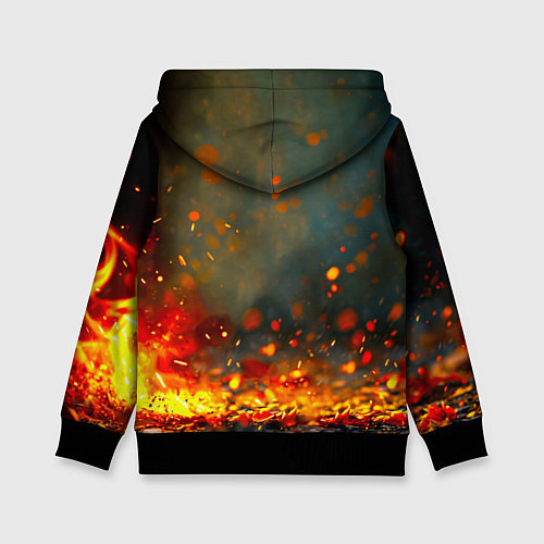 Детская толстовка Снегирь в огне / 3D-Черный – фото 2