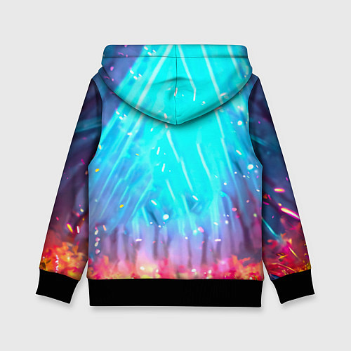 Детская толстовка Черный ворон в неоне / 3D-Черный – фото 2