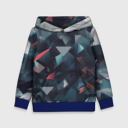 Толстовка-худи детская Абстрактный взрыв и осколки, цвет: 3D-синий