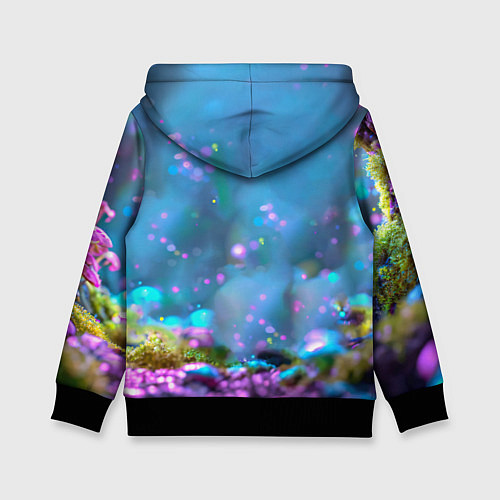 Детская толстовка Ёжики в сказаочном лесу / 3D-Черный – фото 2