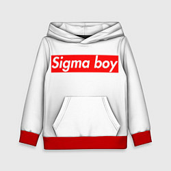 Детская толстовка A real sigma boy merch meme надпись из песни в тик