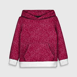 Детская толстовка Белые абстрактные каракули на красном