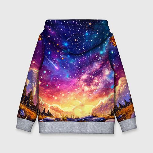 Детская толстовка Лось и звездное небо / 3D-Меланж – фото 2