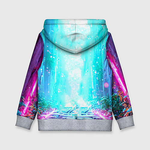 Детская толстовка Ослик в неоновых искрах / 3D-Меланж – фото 2