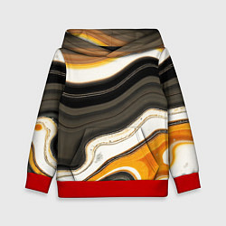 Детская толстовка Волнистые чёрно-жёлтые полосы на белом фоне