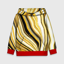 Детская толстовка Волнистые вертикальные чёрно-жёлтые полосы