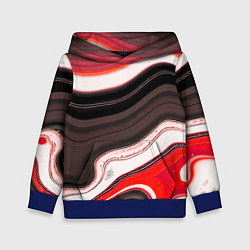 Детская толстовка Волнистые горизонтальные чёрно-красные полосы на б