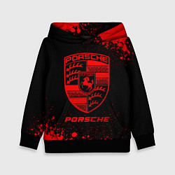 Толстовка-худи детская Porsche - red gradient, цвет: 3D-черный