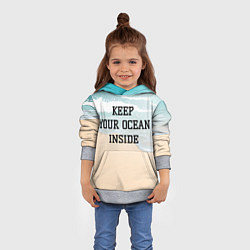 Толстовка-худи детская Keep your ocean inside, цвет: 3D-меланж — фото 2