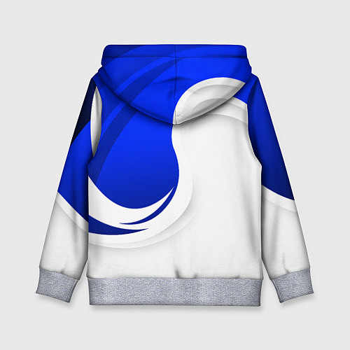 Детская толстовка Exeed - синий и белый / 3D-Меланж – фото 2