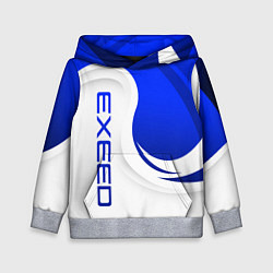 Толстовка-худи детская Exeed - синий и белый, цвет: 3D-меланж