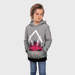 Толстовка-худи детская Персонажи из Игра в кальмара, цвет: 3D-черный — фото 2