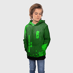 Толстовка-худи детская Rainbow Six - green gradient вертикально, цвет: 3D-черный — фото 2