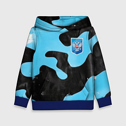 Детская толстовка Черно-зеленый камуфляж и герб РФ