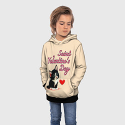 Толстовка-худи детская Saint Valentines Day, цвет: 3D-черный — фото 2