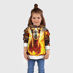 Толстовка-худи детская Верблюд в огне, цвет: 3D-белый — фото 2
