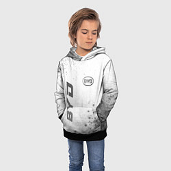Толстовка-худи детская BYD - white gradient вертикально, цвет: 3D-черный — фото 2