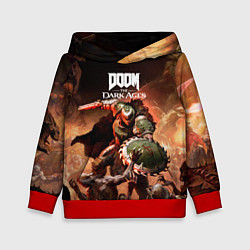 Толстовка-худи детская Doom slayer Doom the dark ages, цвет: 3D-красный