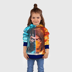 Толстовка-худи детская Mortal Kombat - Саб-зиро и Скорпион, цвет: 3D-синий — фото 2