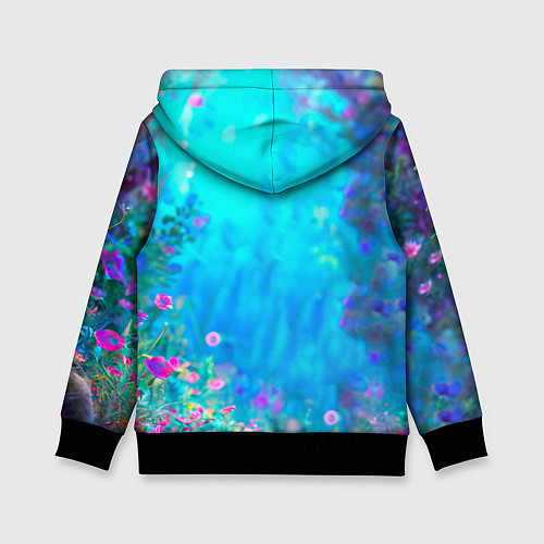 Детская толстовка Яркий павлин / 3D-Черный – фото 2