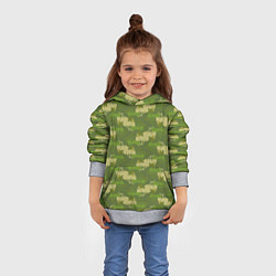 Толстовка-худи детская Зеленый камуфляж, цвет: 3D-меланж — фото 2