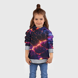 Толстовка-худи детская Текстура вулкана, цвет: 3D-меланж — фото 2