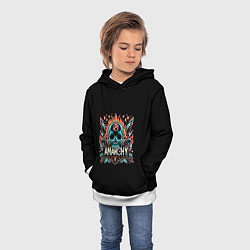 Толстовка-худи детская Анархия - черепа, цвет: 3D-белый — фото 2