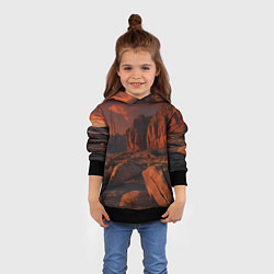 Толстовка-худи детская Ночной каньон, цвет: 3D-черный — фото 2